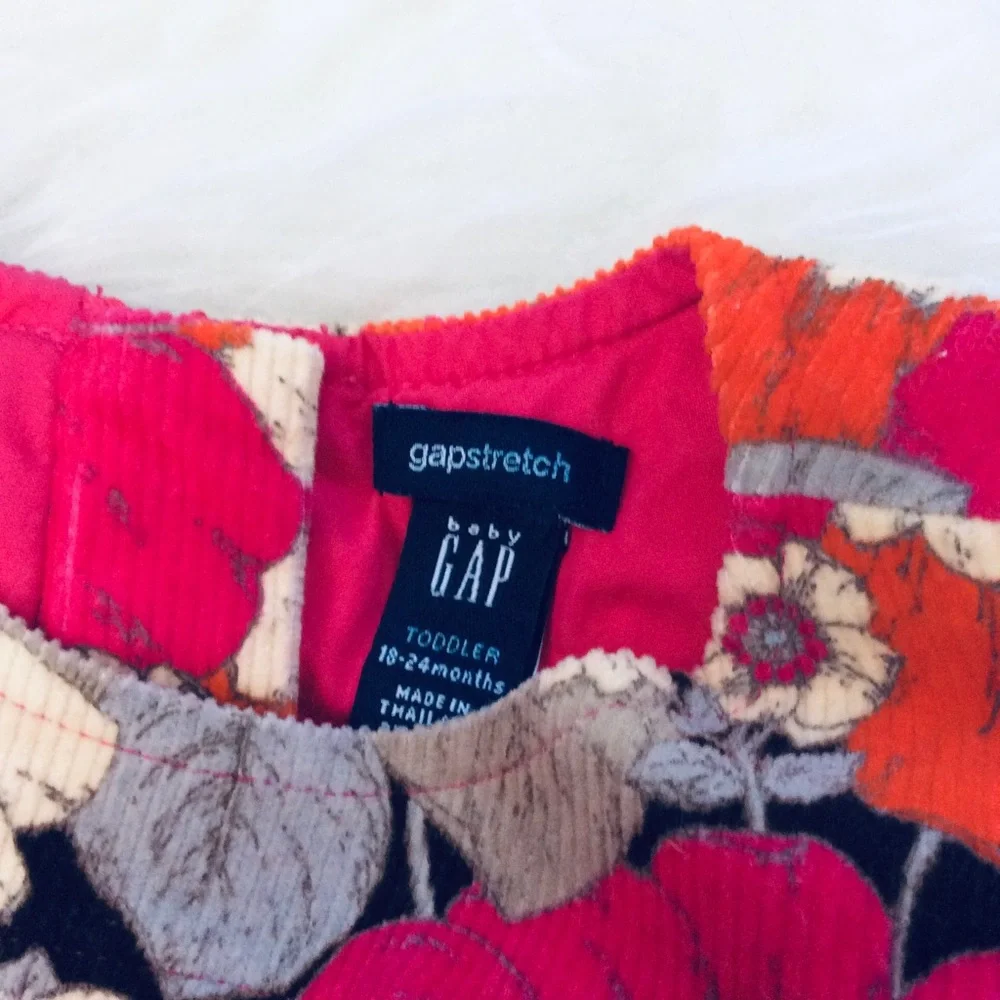 BABY GAP Floral Corduroy Dress